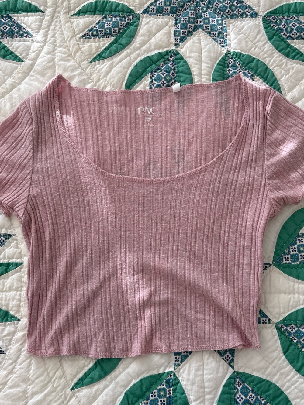 PacSun Ribbed Scoop Crop Top in Dusty Pink